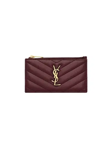 Saint Laurent Women's Cassandre Matelassé Fragments Zipped Card Case | Thumbnail 1 Saint Laurent Women's Cassandre Matelassé Fragments Zipped Card Case | Thumbnail 1