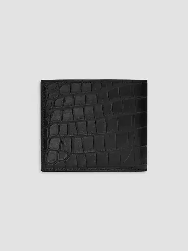 Saint Laurent Men's Tiny Cassandre East-West Wallet in Crocodile-Embossed Leather | Thumbnail 3 Saint Laurent Men's Tiny Cassandre East-West Wallet in Crocodile-Embossed Leather | Thumbnail 3