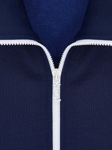 Saint Laurent Men's Track Jacket in Cotton and Nylon - Navy | Thumbnail 5