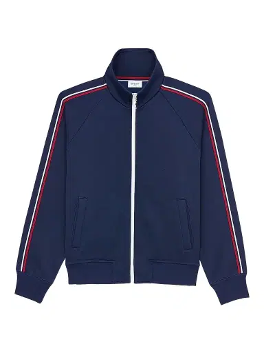 Saint Laurent Men's Track Jacket in Cotton and Nylon - Navy | Thumbnail 1
