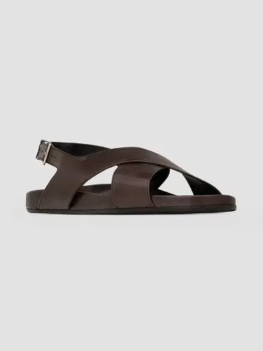 Saint Laurent Men's Helios Sandals in Grained Leather - Paris Brown - Size 9.5 | Thumbnail 2 Saint Laurent Men's Helios Sandals in Grained Leather - Paris Brown - Size 9.5 | Thumbnail 2