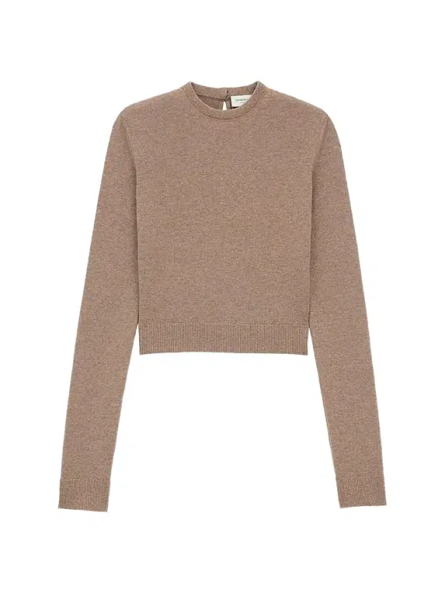 Saint Laurent Women's Crewneck Sweater in Wool - Taupe Chine
