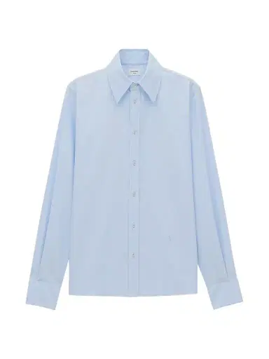 Saint Laurent Men's Cassandre Oxford Shirt in Cotton - Bleu Blanc - Size 16.5 | Thumbnail 1