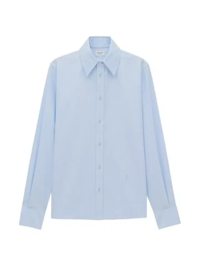Saint Laurent Men's Cassandre Oxford Shirt in Cotton - Bleu Blanc