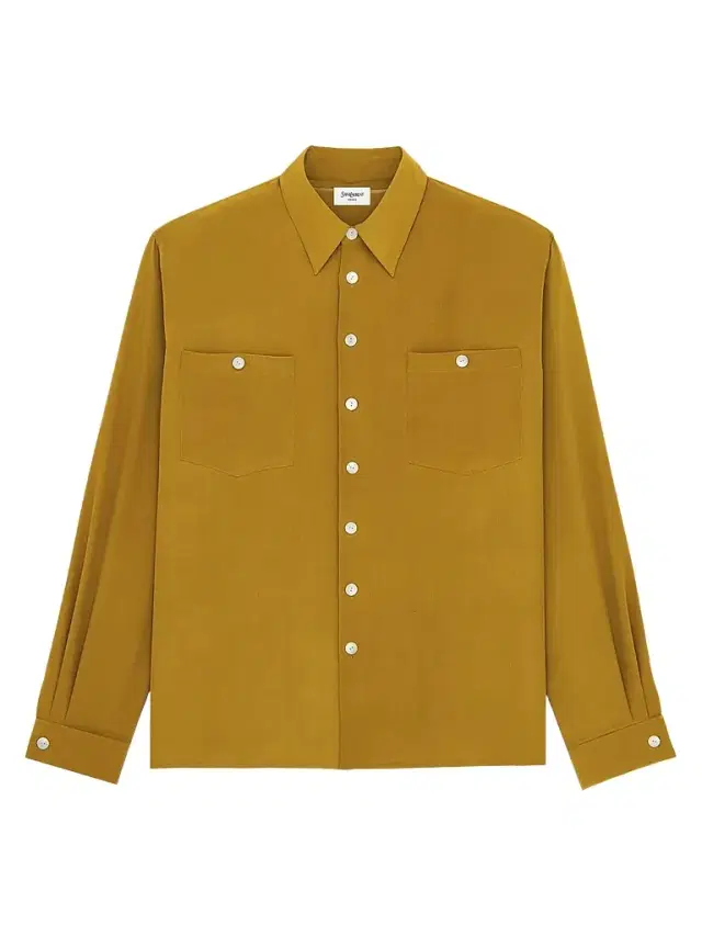 Men's Shirt in Crepe De Chine - Vert Kaki
