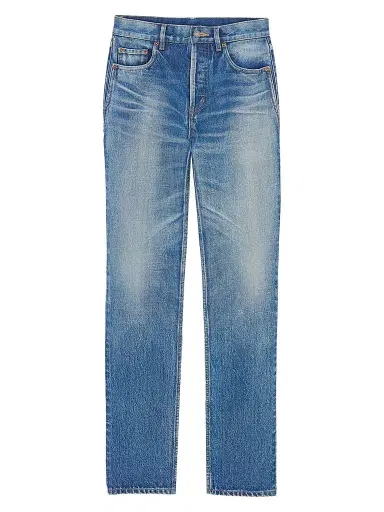 Saint Laurent Women's Straight High Rise Jeans - Ever Vintage Blue | Thumbnail 1