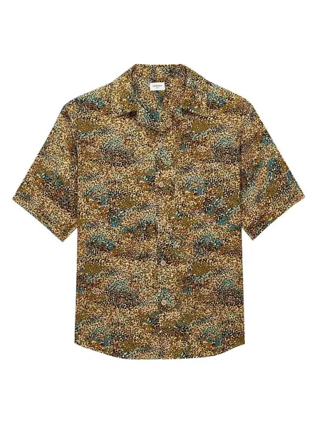 Men's Shirt in Confetti Viscose - Multico Taupe