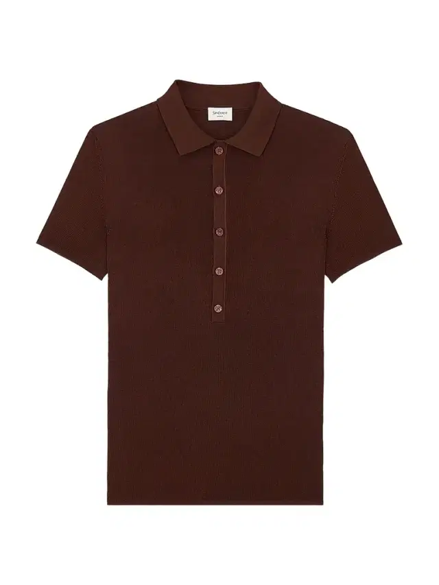 Men's Polo Shirt in Seedstitch Silk - Chocolat