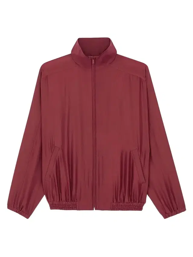 Men's Jacket in Silk Habotai - Bordeaux