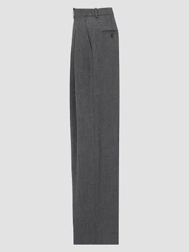 Saint Laurent Women's Wide-Leg Pants in Wool - Gris Chine - Size 4 | Thumbnail 2 Saint Laurent Women's Wide-Leg Pants in Wool - Gris Chine - Size 4 | Thumbnail 2