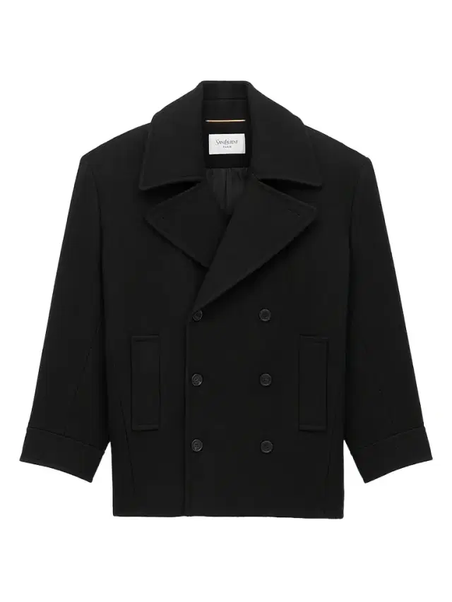 Women's Oversized Peacoat in Wool - Noir