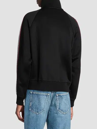 Saint Laurent Men's Cassandre Track Jacket in Jersey - Noir | Thumbnail 4 Saint Laurent Men's Cassandre Track Jacket in Jersey - Noir | Thumbnail 4