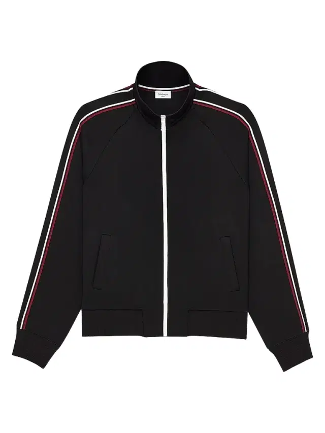 Saint Laurent Men's Cassandre Track Jacket in Jersey - Noir