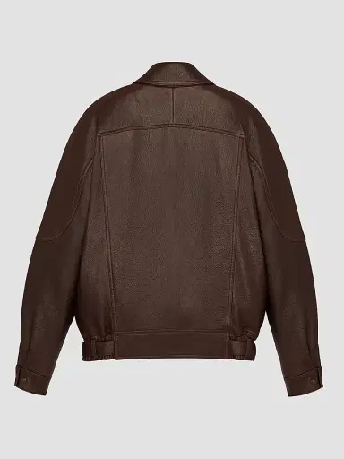 Saint Laurent Men's Jacket in Bubbled Lambskin - Brun Sepia | Thumbnail 2 Saint Laurent Men's Jacket in Bubbled Lambskin - Brun Sepia | Thumbnail 2