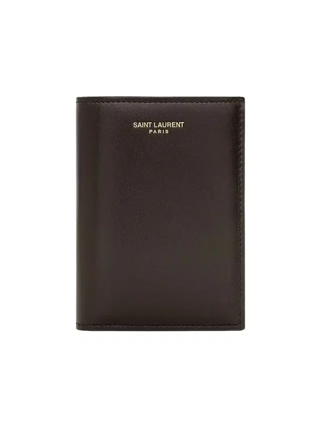 Saint Laurent Men's Credit Card Wallet in Two-Tone Smooth Leather - Dark Chocolate Bordeaux