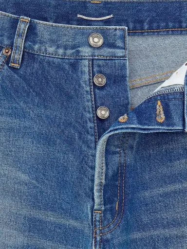 Saint Laurent Men's Tapered High-Rise Jeans - Costa Rica Blue - Size 33 | Thumbnail 3