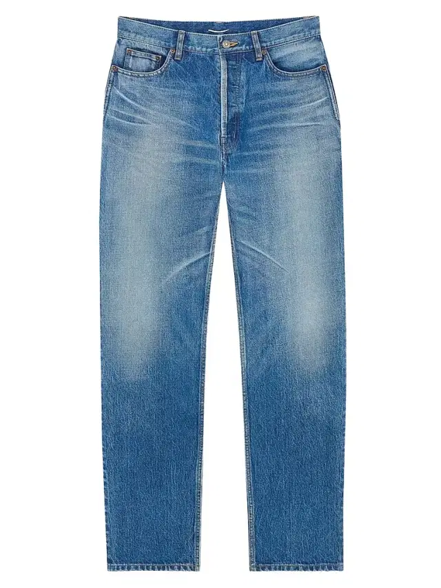 Saint Laurent Men's Tapered High-Rise Jeans - Costa Rica Blue