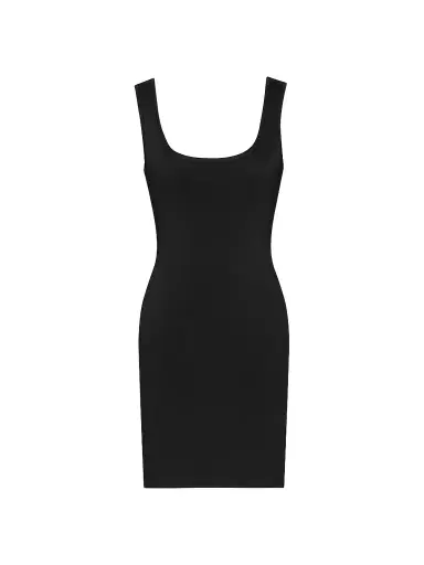 Saint Laurent Women's Tank Mini Dress in Knit - Noir | Thumbnail 1 Saint Laurent Women's Tank Mini Dress in Knit - Noir | Thumbnail 1