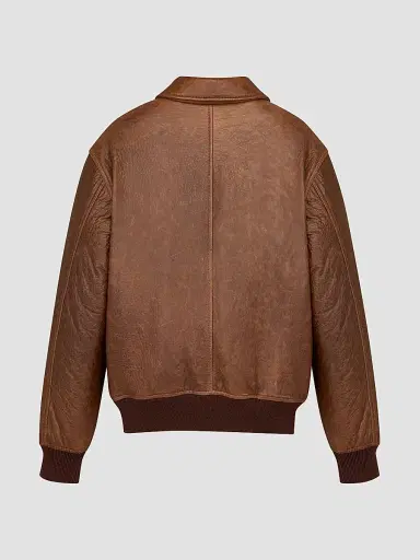 Saint Laurent Men's Jacket in Vintage Grained Lambskin - Marron Terracotta | Thumbnail 2