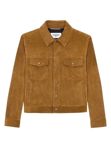 Saint Laurent Men's Short Jacket in Vintage Split Leather - Noix | Thumbnail 1