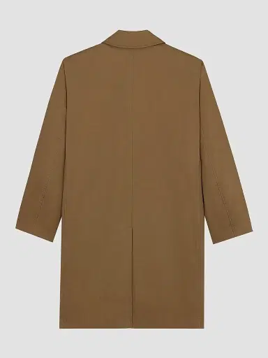 Saint Laurent Men's Coat in Cotton Serge - Taupe Caucase | Thumbnail 2 Saint Laurent Men's Coat in Cotton Serge - Taupe Caucase | Thumbnail 2