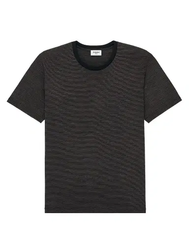 Saint Laurent Men's Cassandre T-Shirt in Striped Wool | Thumbnail 1 Saint Laurent Men's Cassandre T-Shirt in Striped Wool | Thumbnail 1
