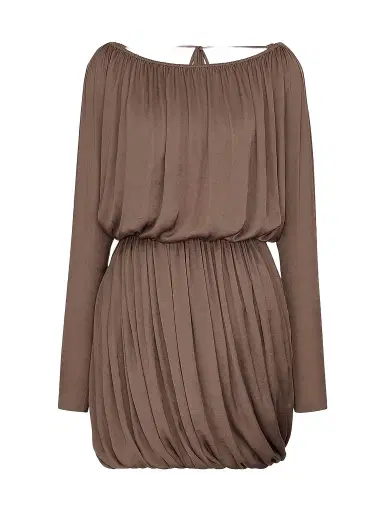 Saint Laurent Women's Cowl-Back Dress in Taffeta | Thumbnail 1 Saint Laurent Women's Cowl-Back Dress in Taffeta | Thumbnail 1