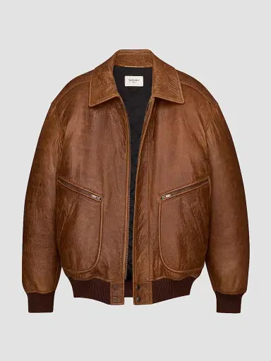 Saint Laurent Women's Padded Bomber Jacket - Marron Terracotta | Thumbnail 3