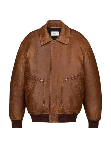 Saint Laurent Women's Padded Bomber Jacket - Marron Terracotta | Thumbnail 1