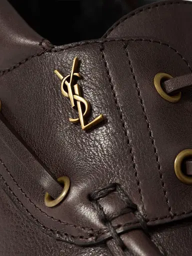 Saint Laurent Men's Le Loafers Bateau in Smooth Leather - Paris Brown - Size 12.5 | Thumbnail 4 Saint Laurent Men's Le Loafers Bateau in Smooth Leather - Paris Brown - Size 12.5 | Thumbnail 4