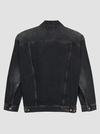 Saint Laurent Women's Oversized Jean Jacket - Ash Black | Thumbnail 2 Saint Laurent Women's Oversized Jean Jacket - Ash Black | Thumbnail 2