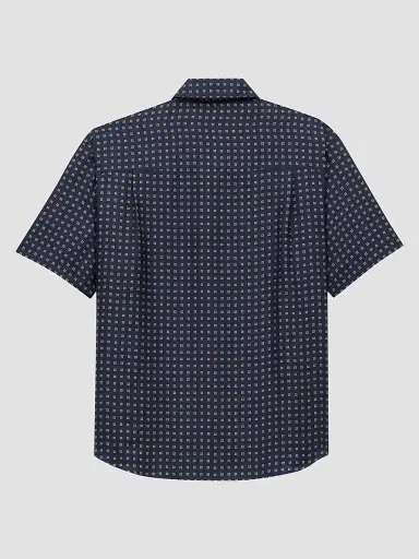 Saint Laurent Men's Shirt in Square Silk - Marine | Thumbnail 2 Saint Laurent Men's Shirt in Square Silk - Marine | Thumbnail 2