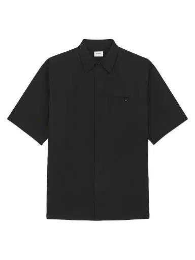 Saint Laurent Men's Pajama Shirt in Cotton Poplin - Noir - Size 15.5 | Thumbnail 1 Saint Laurent Men's Pajama Shirt in Cotton Poplin - Noir - Size 15.5 | Thumbnail 1