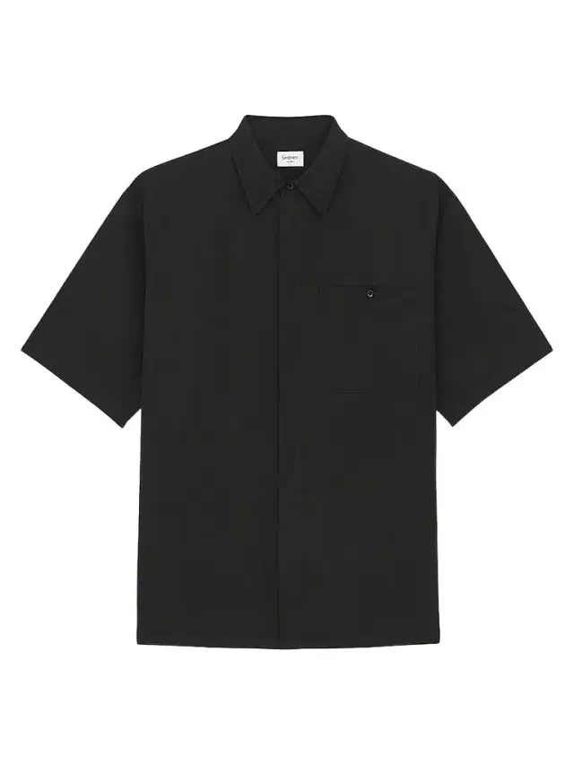 Saint Laurent Men's Pajama Shirt in Cotton Poplin - Noir