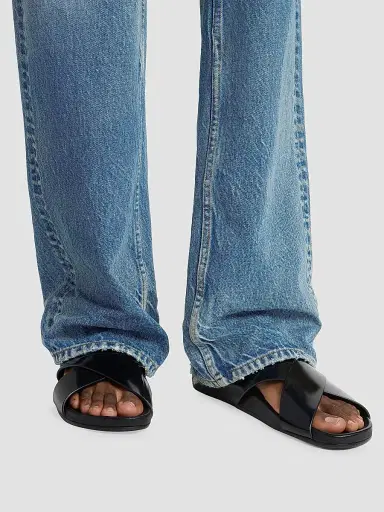 Saint Laurent Men's Helios Sandals in Glazed Leather - Black - Size 10.5 | Thumbnail 5 Saint Laurent Men's Helios Sandals in Glazed Leather - Black - Size 10.5 | Thumbnail 5