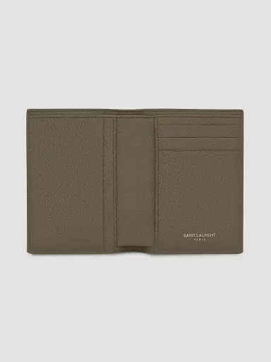Saint Laurent Men's Tiny Cassandre Credit Card Wallet in Grained Leather | Thumbnail 2 Saint Laurent Men's Tiny Cassandre Credit Card Wallet in Grained Leather | Thumbnail 2