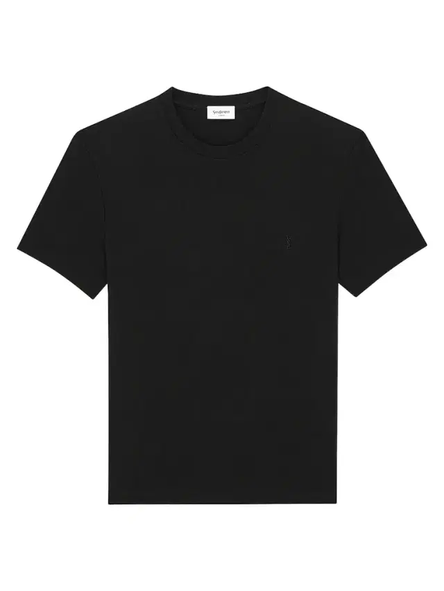 Saint Laurent Men's Cassandre Ribbed T-Shirt - Noir