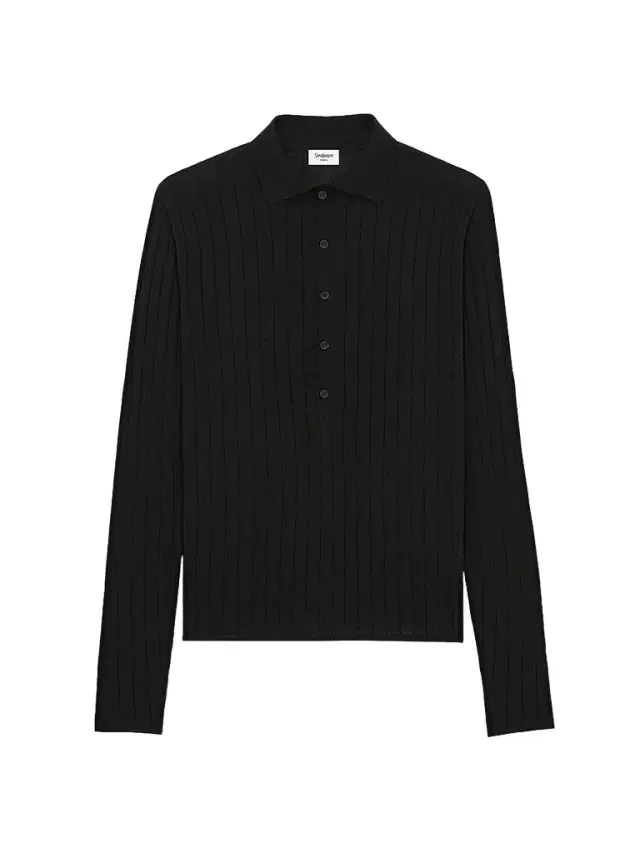 Men's Polo Shirt in Wool - Noir