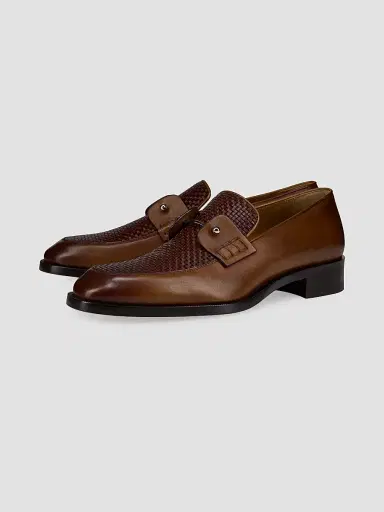 Christian Louboutin Men's Chambelimoc Leather Loafers - Havane - Size 11.5 | Thumbnail 2