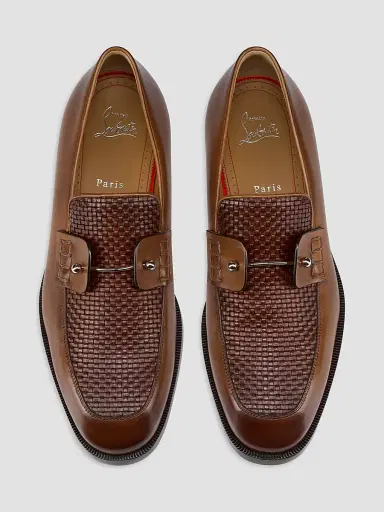 Christian Louboutin Men's Chambelimoc Leather Loafers - Havane - Size 11.5 | Thumbnail 4