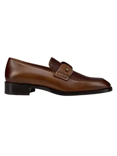 Christian Louboutin Men's Chambelimoc Leather Loafers - Havane - Size 11.5 | Thumbnail 1