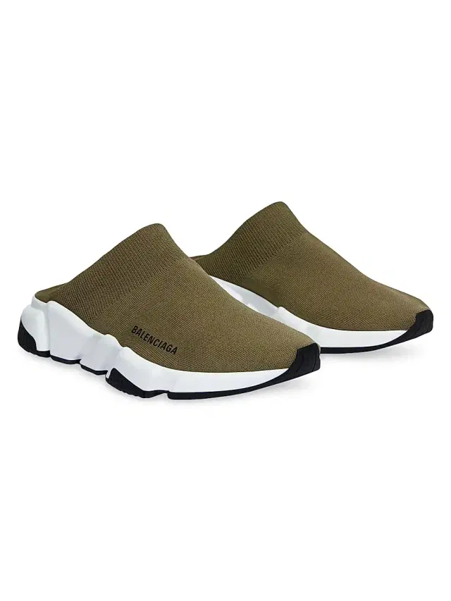 Balenciaga Women's Speed Recycled Knit Mules - Dark Green