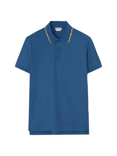 Burberry Men's Eddie Check Collar Polo Shirt - Officers Blue - Size XXL | Thumbnail 1