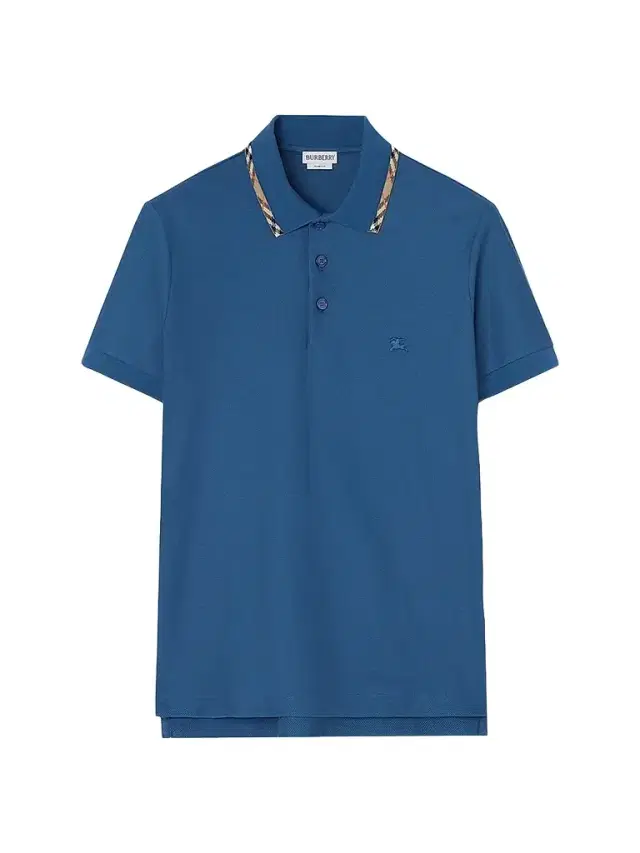 Burberry Men's Eddie Check Collar Polo Shirt - Officers Blue