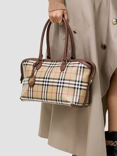 Burberry Women's Check Zipped Tote | Thumbnail 3
