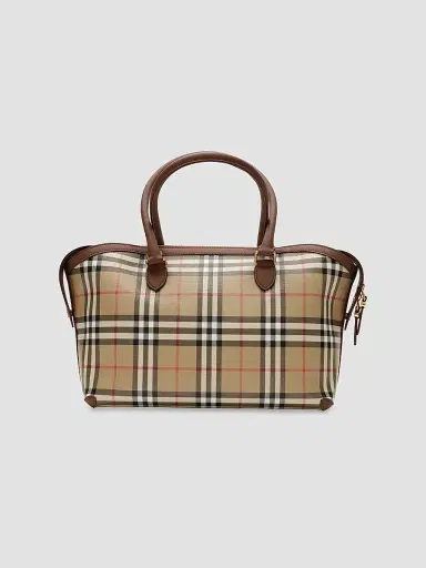Burberry Women's Check Zipped Tote | Thumbnail 4