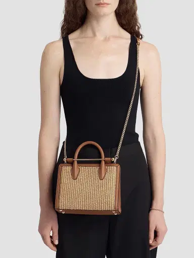 Strathberry Women's Mini Raffia & Leather Tote Bag | Thumbnail 2 Strathberry Women's Mini Raffia & Leather Tote Bag | Thumbnail 2