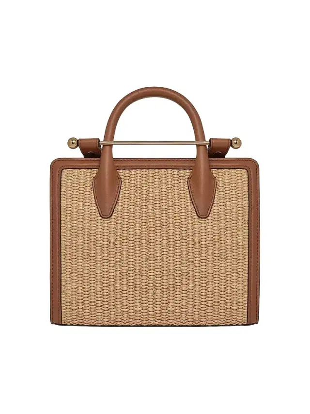 Strathberry Women's Mini Raffia & Leather Tote Bag - Tan Natural