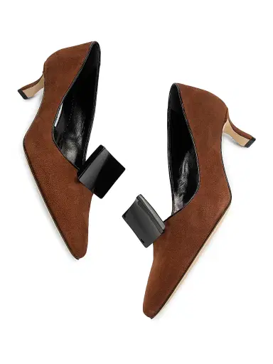 Manolo Blahnik Women's Potoka 50MM Suede Pumps | Thumbnail 6 Manolo Blahnik Women's Potoka 50MM Suede Pumps | Thumbnail 6
