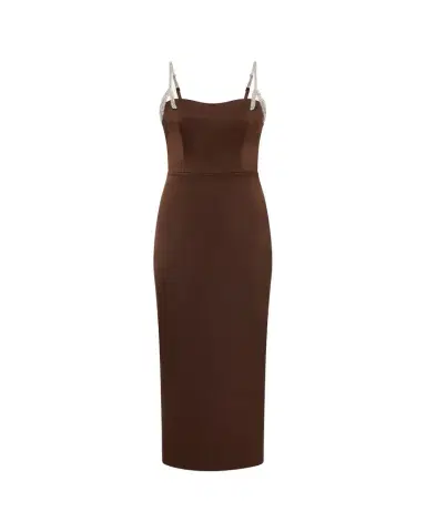 RACHEL GILBERT Leora Crystal-Strap Crepe Ankle Gown | Thumbnail 1 RACHEL GILBERT Leora Crystal-Strap Crepe Ankle Gown | Thumbnail 1